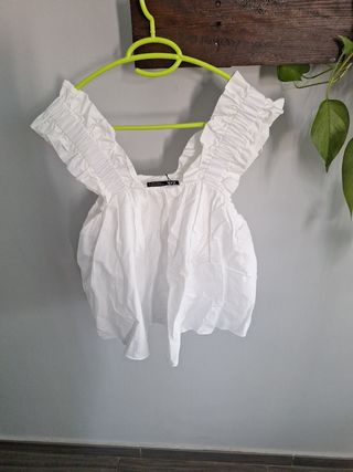 Blusa Zara Blanca Talla M