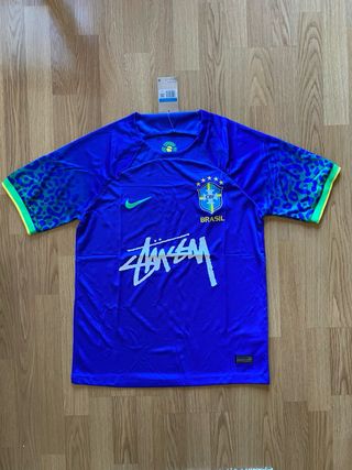 Camiseta Nike Brasil x Stussy Azul
