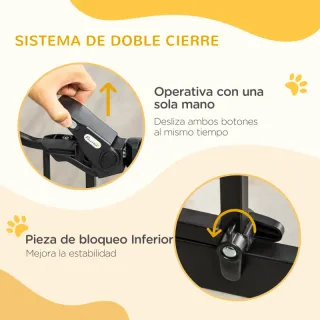  Barrera Seguridad Extensible 74-80x76,2 cm Negro