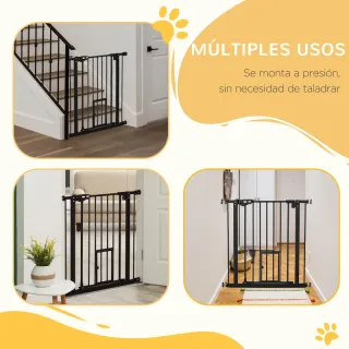  Barrera Seguridad Extensible 74-80x76,2 cm Negro