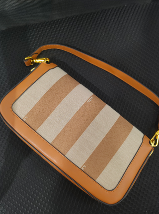 Bolso Fendi Rayas Marrón y Beige