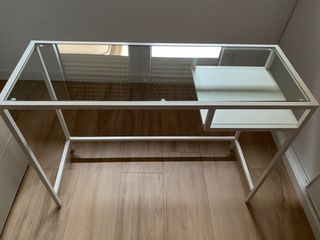 Mesa alta de aluminio blanca