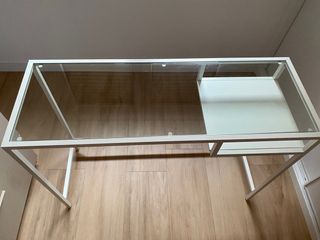 Mesa alta de aluminio blanca