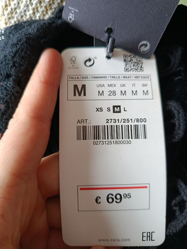 Vestido Negro Zara Talla M