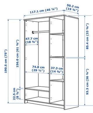 Mobile in legno bianco con 3 ante e specchio
