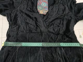 Vestido Desigual Talla 40 Negro Estampado Floral