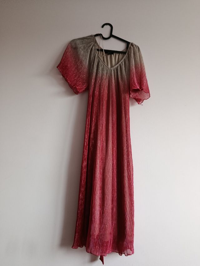 Vestido largo degradado rosa y dorado Talla S