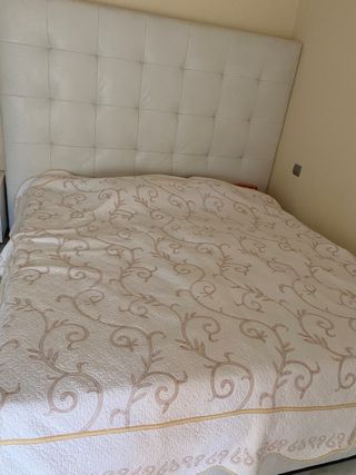 Cama The One Piel Sintética Blanca