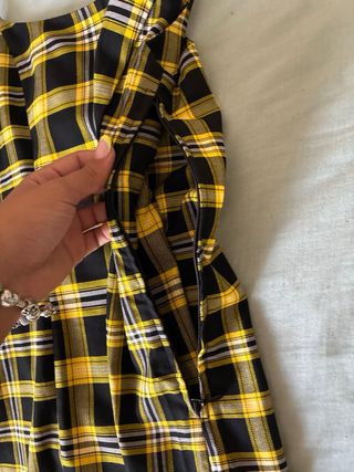 Vestido de tablas amarillo y negro Talla M