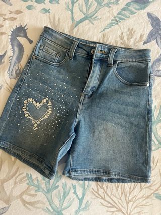 Pantaloncino jeans ragazza elasticizzato