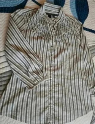 Camisa Zara Woman Rayas Grises Talla M