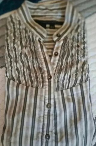 Camisa Zara Woman Rayas Grises Talla M