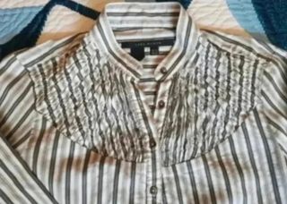 Camisa Zara Woman Rayas Grises Talla M