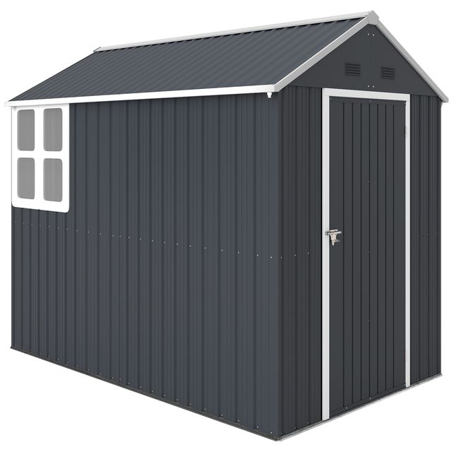 Casetta da Giardino Porta Attrezzi in Acciaio Zinc