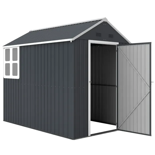 Casetta da Giardino Porta Attrezzi in Acciaio Zinc