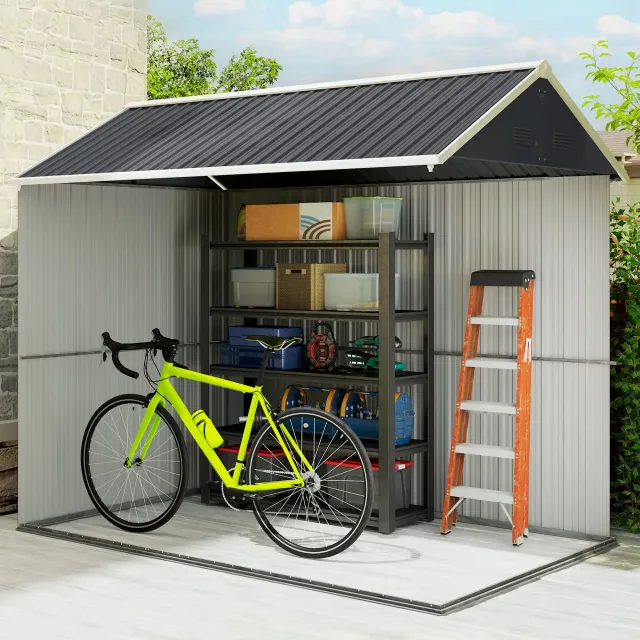 Casetta da Giardino Porta Attrezzi in Acciaio Zinc