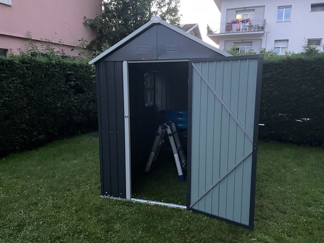 Casetta da Giardino Porta Attrezzi in Acciaio Zinc