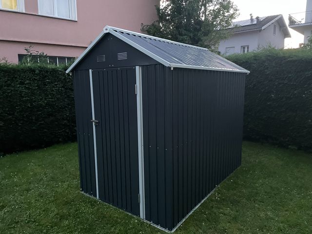 Casetta da Giardino Porta Attrezzi in Acciaio Zinc