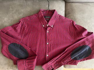 Camisa Zara Hombre Cuadros Rojo Talla M