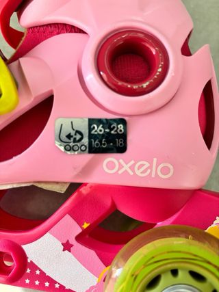 Patines ajustables Oxelo niña rosa y protecciones