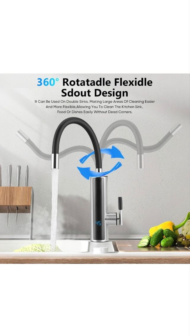 Grifo Calentador Agua Instantáneo LED