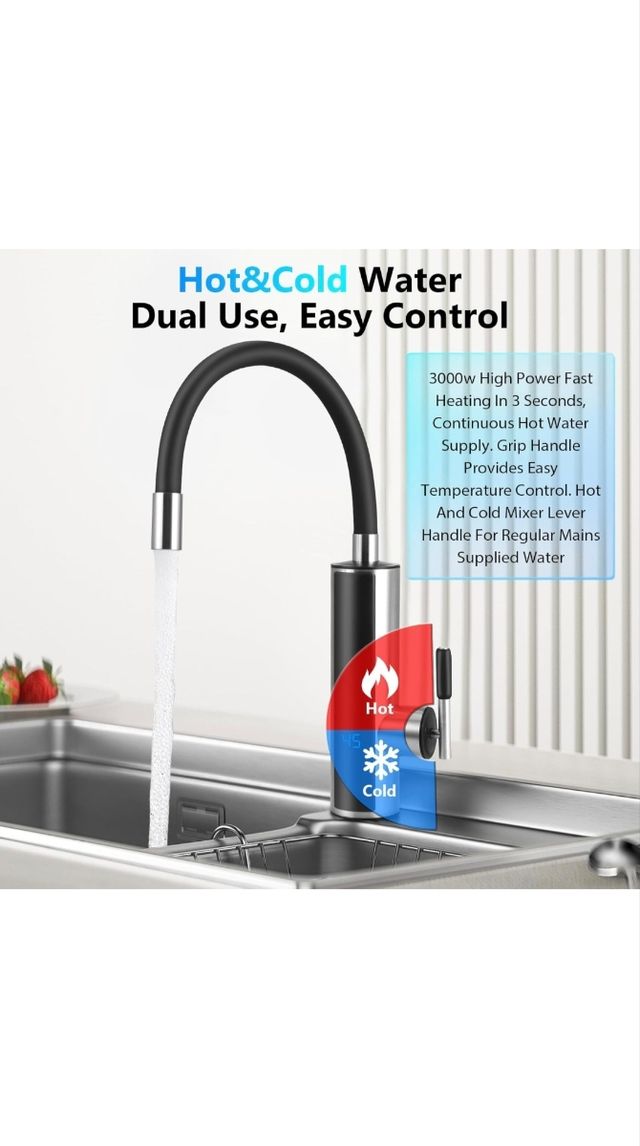 Grifo Calentador Agua Instantáneo LED