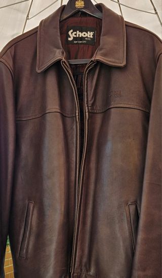 Cazadora Schott NYC Cuero Marrón Talla XL