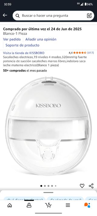 Sacaleches Eléctrico KISSBOBO Poco Uso