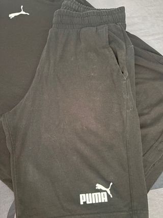 Conjunto Puma Negro Camiseta y Pantalón Corto