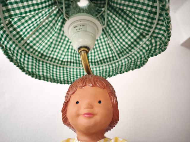 Lampada Gingham Doll verde e gialla.