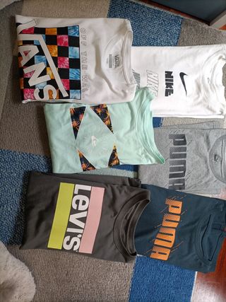 Lote 6 Camisetas Marcas Varias 12/13 Años.