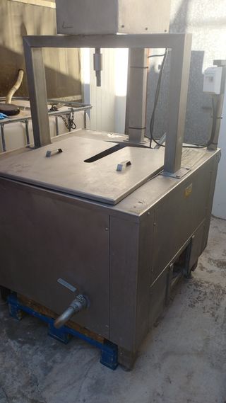 Marmita con paleta mezcladora de acero inoxidable 