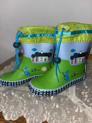 Botas de agua infantiles con dibujo de conejos 