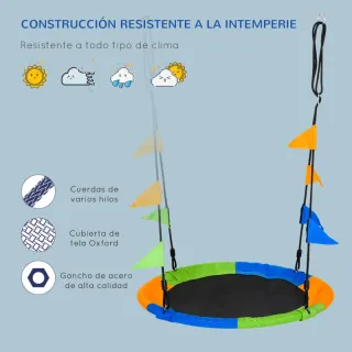 Columpio Nido Jardín Ø100cm Carga 80kg