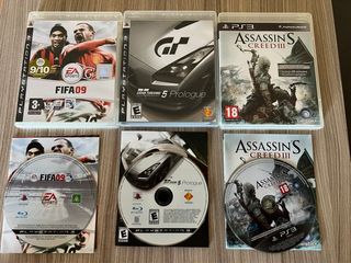 Pack 3 Juegos PS3: FIFA 09, Gran Turismo 5, Assass