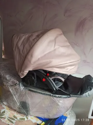 Carrito tres piezas Bebé Paseo Rosa Polipiel