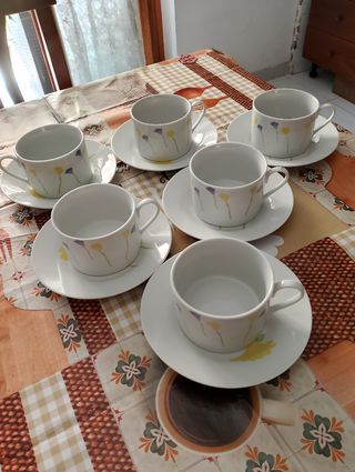 Set 6 Tazze da Tè con Piattini