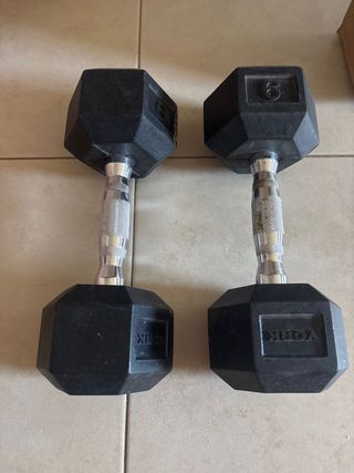 Mancuernas York 6 kg 25€ una o las dos 40€