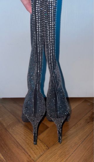 Stivali Neri con tacco Brillantinati