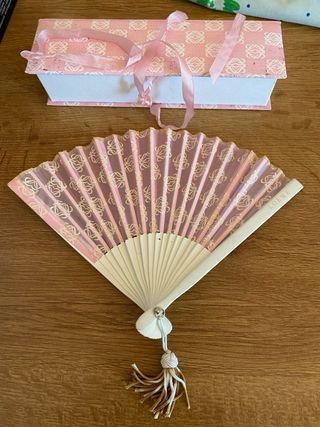 LOEWE Mini Abanico Seda Rosa
