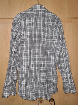 Camisa Zara Blanca y Negra a Cuadros