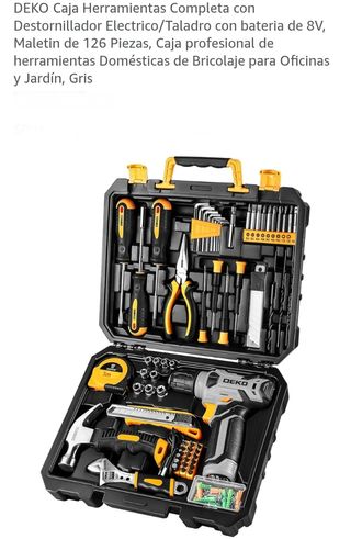 Caja Herramientas DEKO 126 Piezas Gris