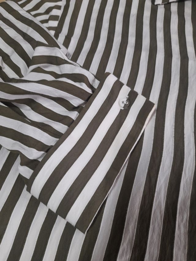 Camisa Zara Rayas Verde Talla L