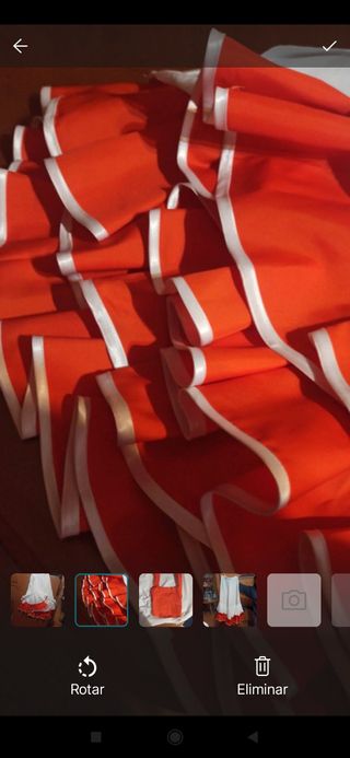 Falda y top flamenco blanco y rojo