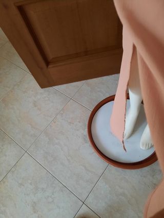 Abito lungo rosa antico