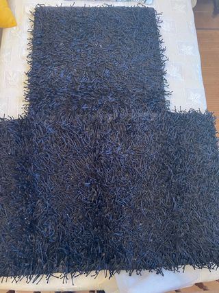 Alfombra de cama negra 55x85