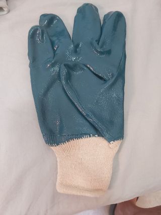 6 Pares Guantes Nitrilo Algodón CODESPA Azul