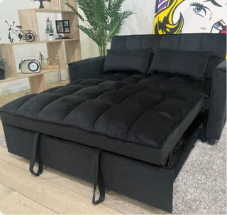 Sofá Cama Negro Terciopelo