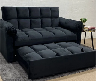 Sofá Cama Negro Terciopelo