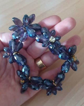 Bracciale con cristalli viola e oro